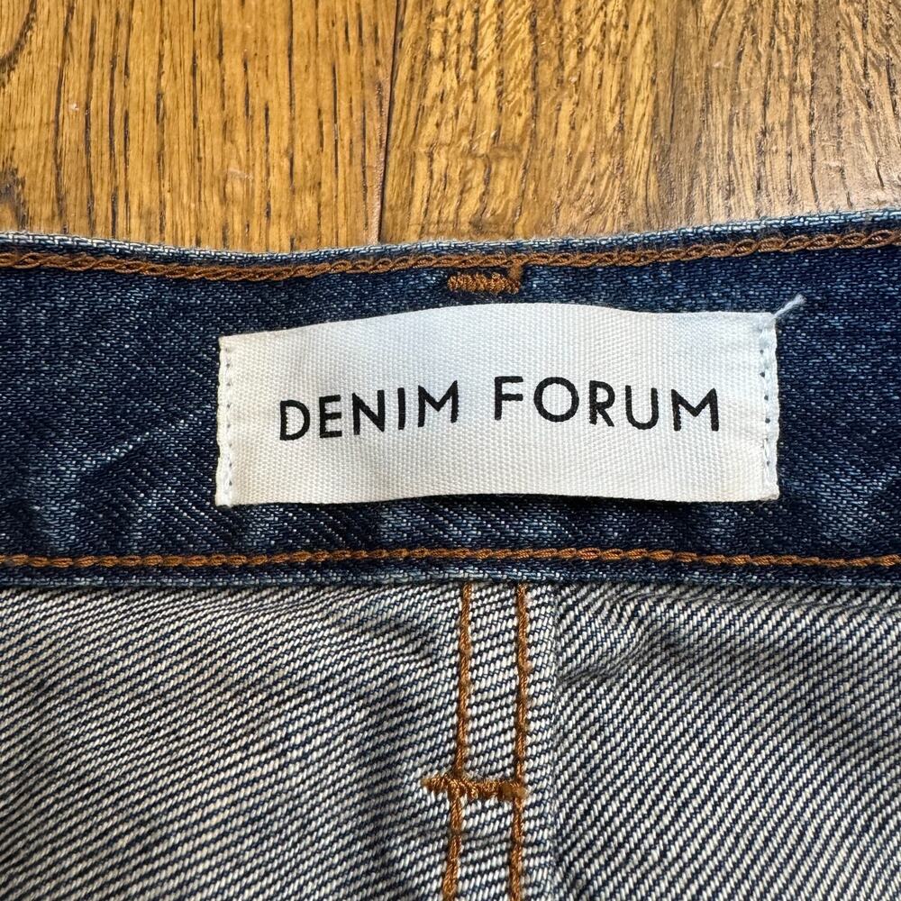 Denim Forum 90s Marlo High Rise Baggy Jeans Womens 23/00 Dark Wash Straight - Picture 2 of 9